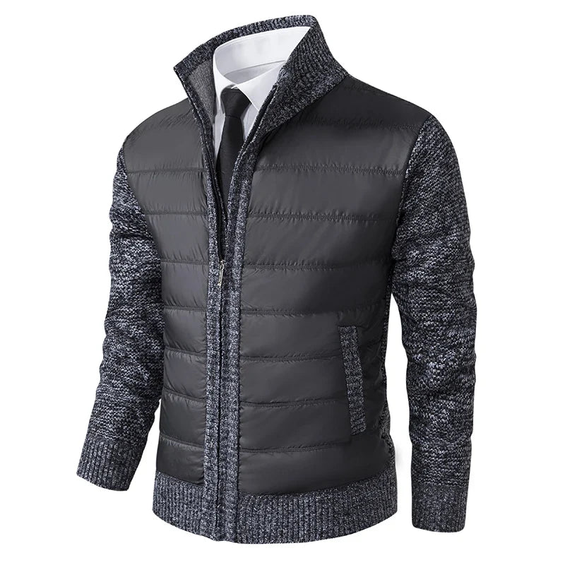 Quilted-Front Knit Cardigan Jacket alternate view 6