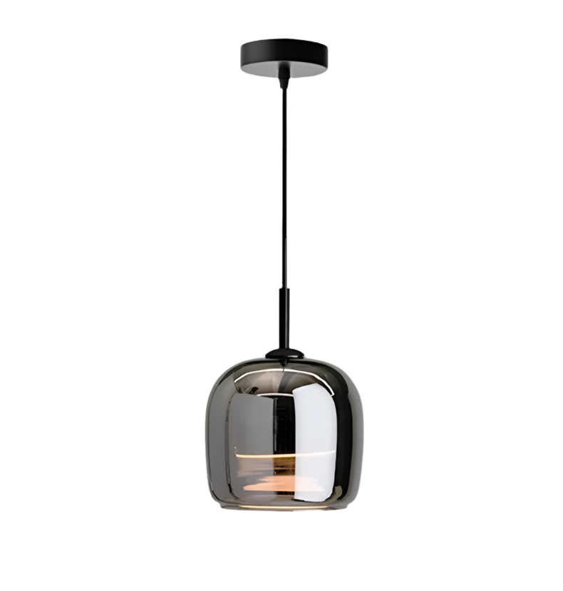 Ember Smoked Glass Pendant Light: Modern Bell-Jar Design, Warm Ambient Glow