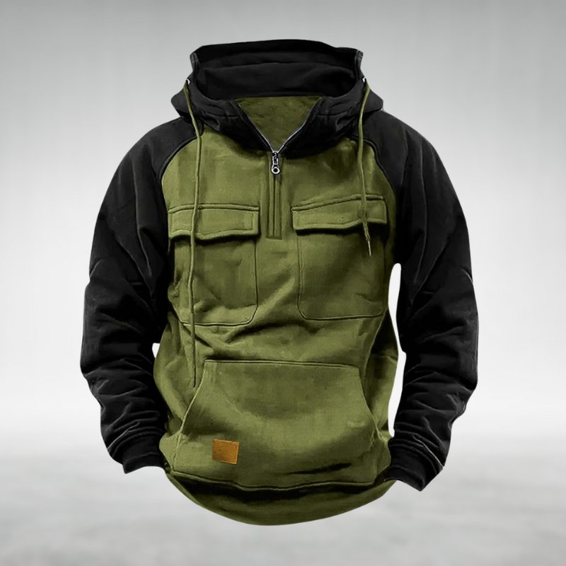 Raglan-Sleeve Quarter Zip Hoodie detail view 1
