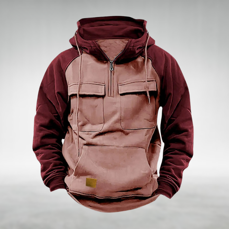 Raglan-Sleeve Quarter Zip Hoodie detail view 2