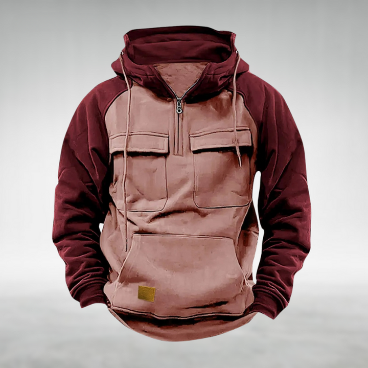 Raglan-Sleeve Quarter Zip Hoodie detail view 2