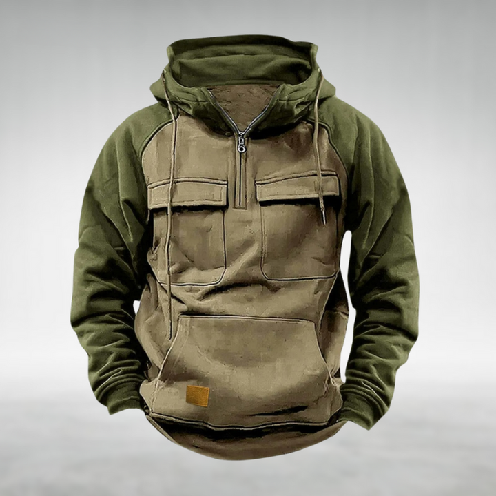 Raglan-Sleeve Quarter Zip Hoodie detail view 3