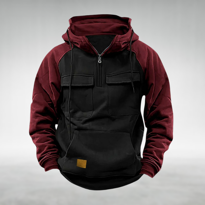 Raglan-Sleeve Quarter Zip Hoodie detail view 4