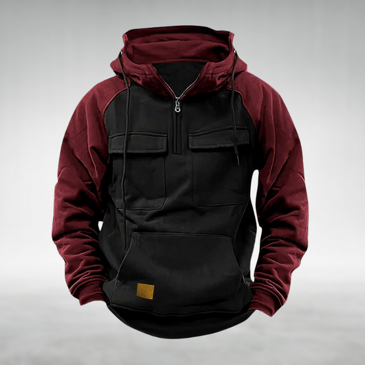 Raglan-Sleeve Quarter Zip Hoodie detail view 4
