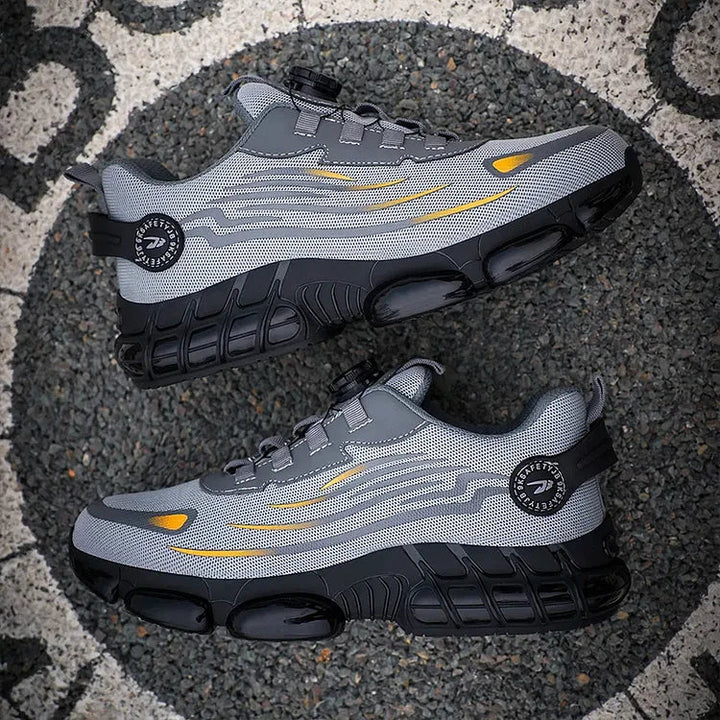 Reinforced-Toe Safety Shoes worn on site