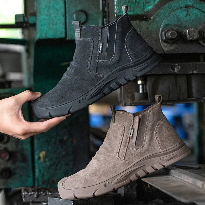 Reinforced-Toe Slip-On Work Boots side profile