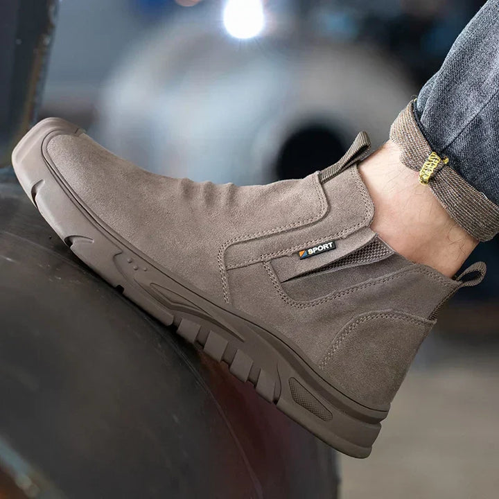 Reinforced-Toe Slip-On Work Boots tread sole detail