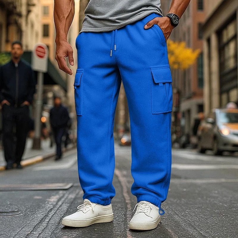 Royal Blue Cargo Joggers front view