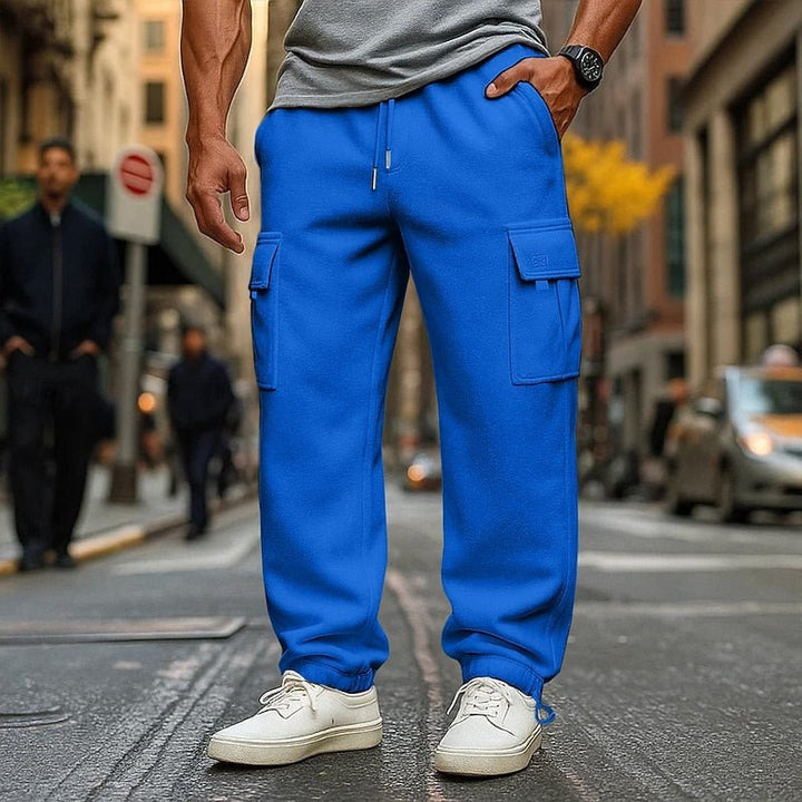 Royal Blue Cargo Joggers front view