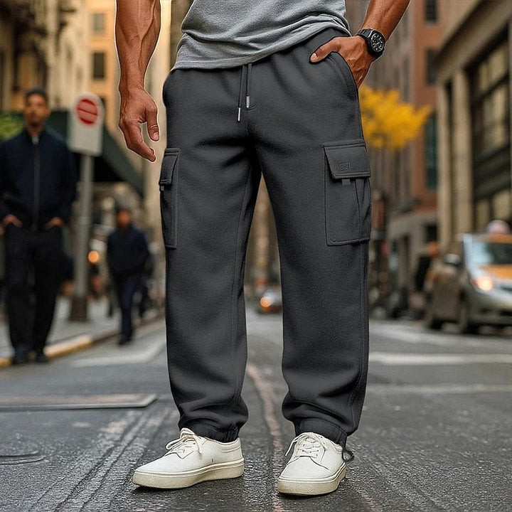 Dark Gray Cargo Joggers front view