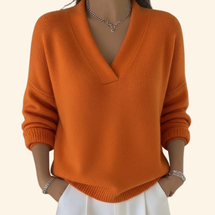 Black V-Neck Sweater detail view