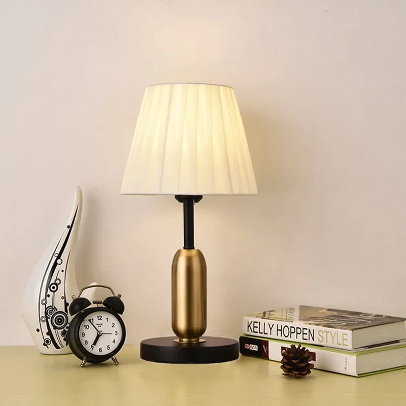 Retro Brass Table Lamp base and switch detail