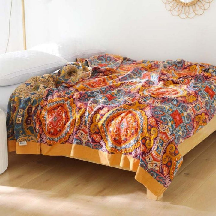 Reversible Cotton Cooling Throw Blanket fabric texture detail