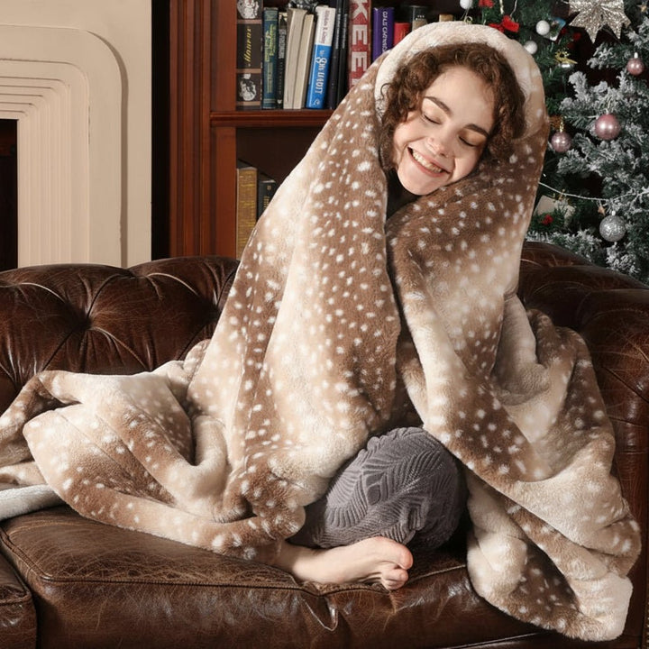 Reversible Faux Fur Deer Blanket alternate view 2