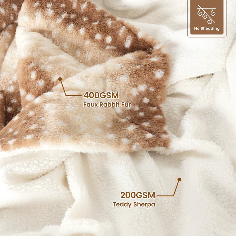 Reversible Faux Fur Deer Blanket alternate view 6