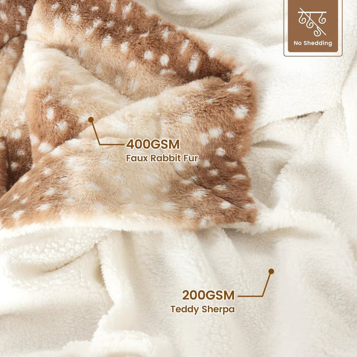 Reversible Faux Fur Deer Blanket alternate view 6