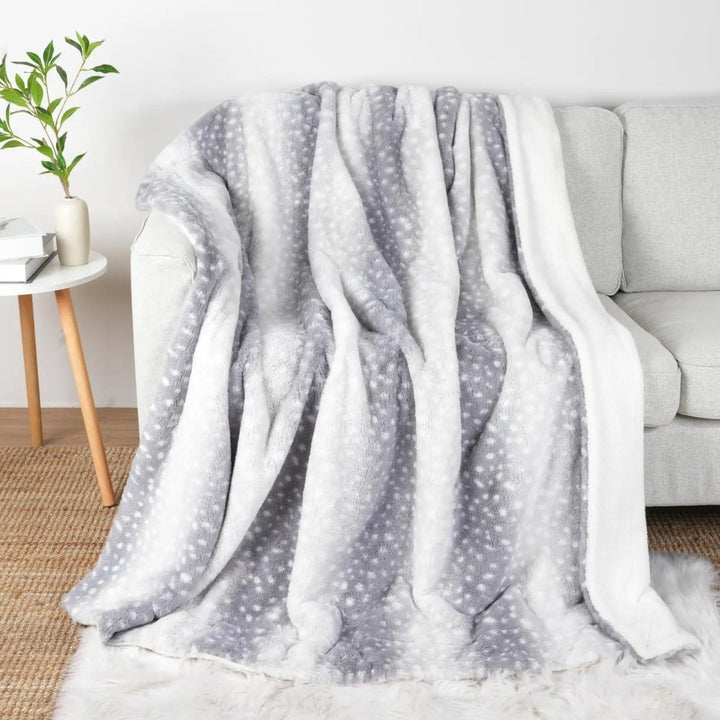 Reversible Faux Fur Deer Blanket alternate view 7