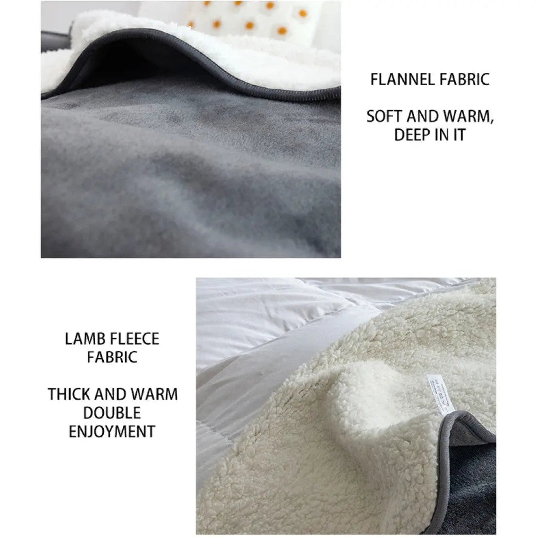 Brown Reversible Waterproof Pet Blanket on a bed