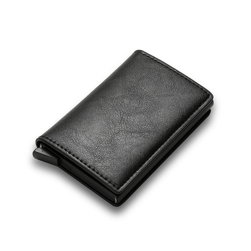 Black RFID-Blocking Pop-Up Card Wallet front view