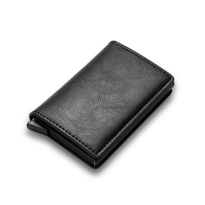 Black RFID-Blocking Pop-Up Card Wallet front view