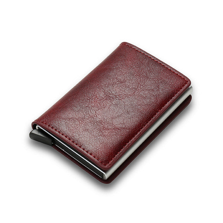 Red RFID-Blocking Pop-Up Card Wallet front view