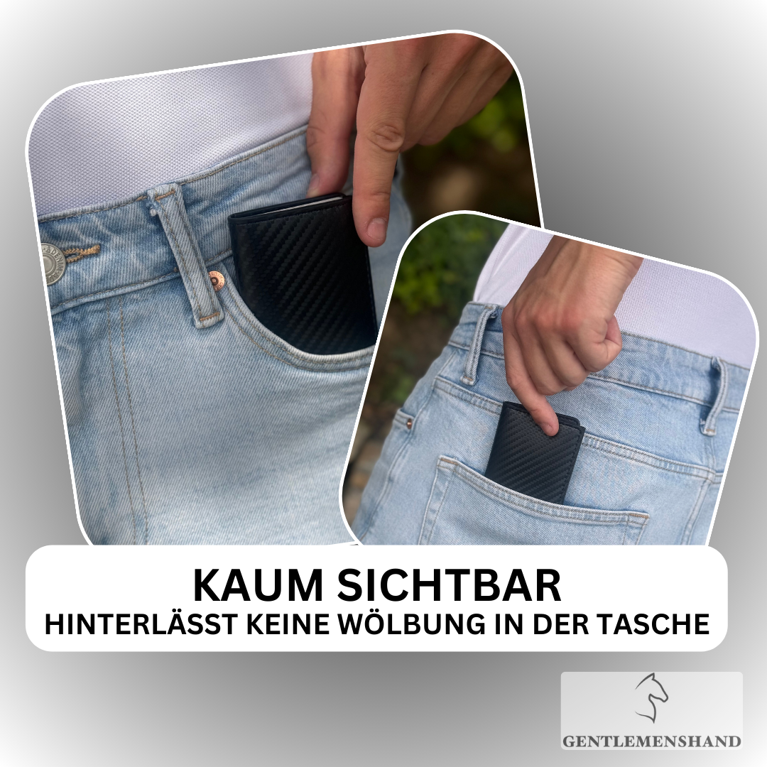 RFID-Blocking Pop-Up Card Wallet in jeans pocket