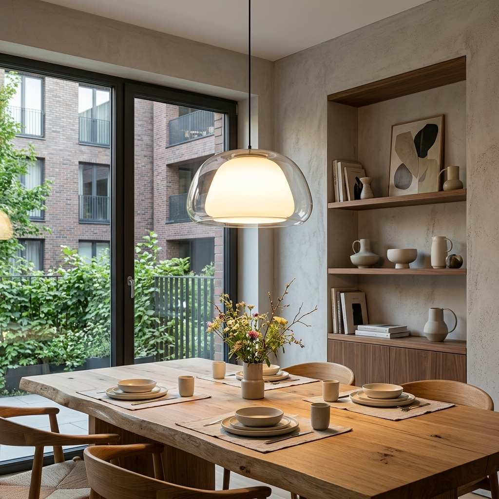 Adjustable Glass Dome Pendant Light