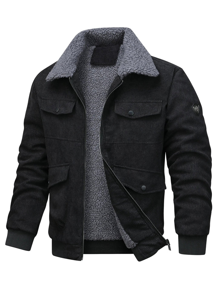 Ribbed Corduroy Zip-Up Jacket front view