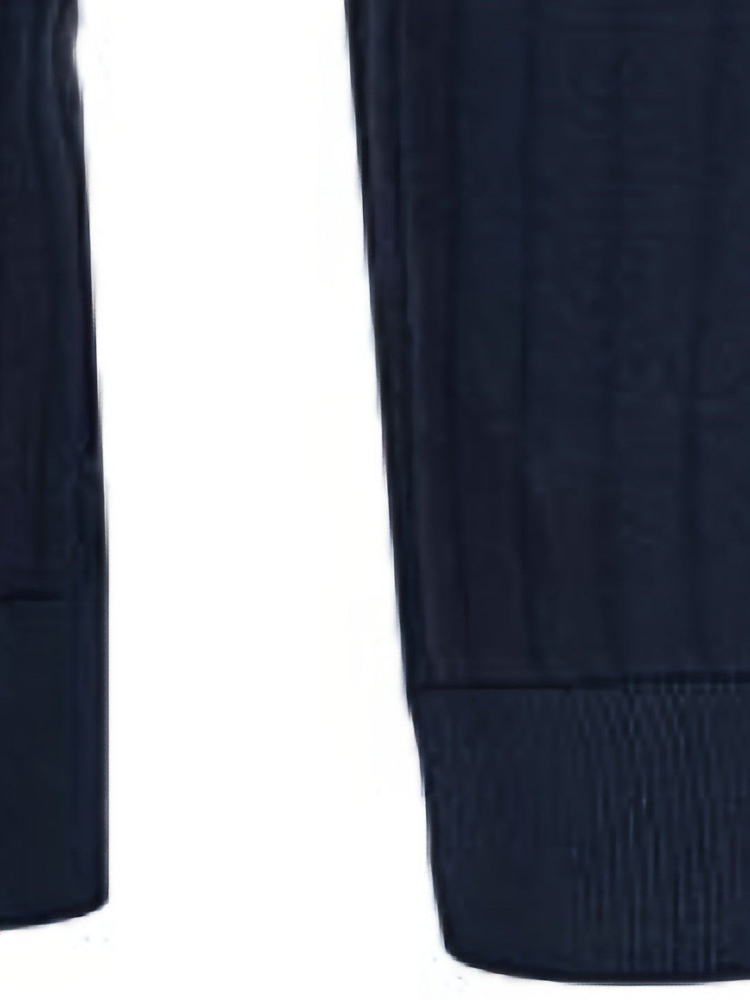 Navy Blue Ribbed Half-Zip Sweater cuff detail