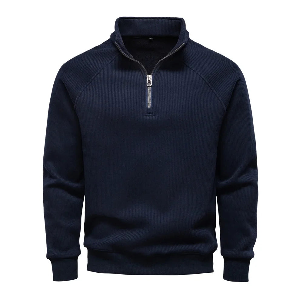 Ribbed Raglan Quarter-Zip Thermal Top front view
