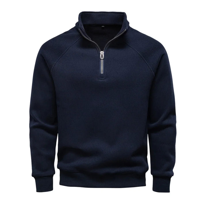 Ribbed Raglan Quarter-Zip Thermal Top front view