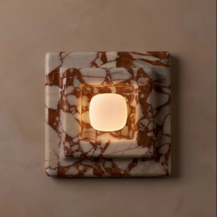 Round Marble Wall Sconce front view