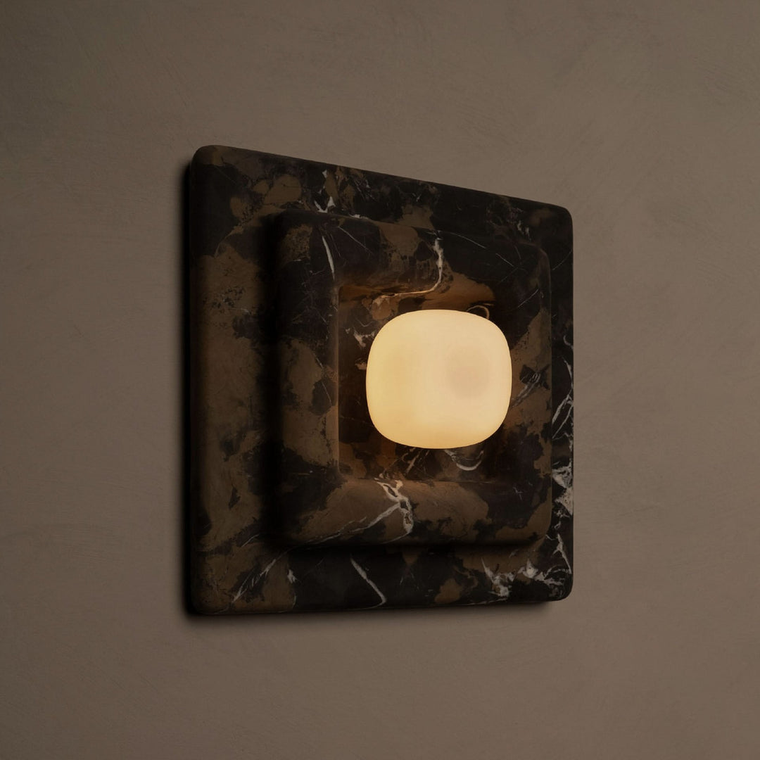 Round Marble Wall Sconce angled view
