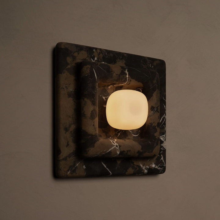 Round Marble Wall Sconce angled view