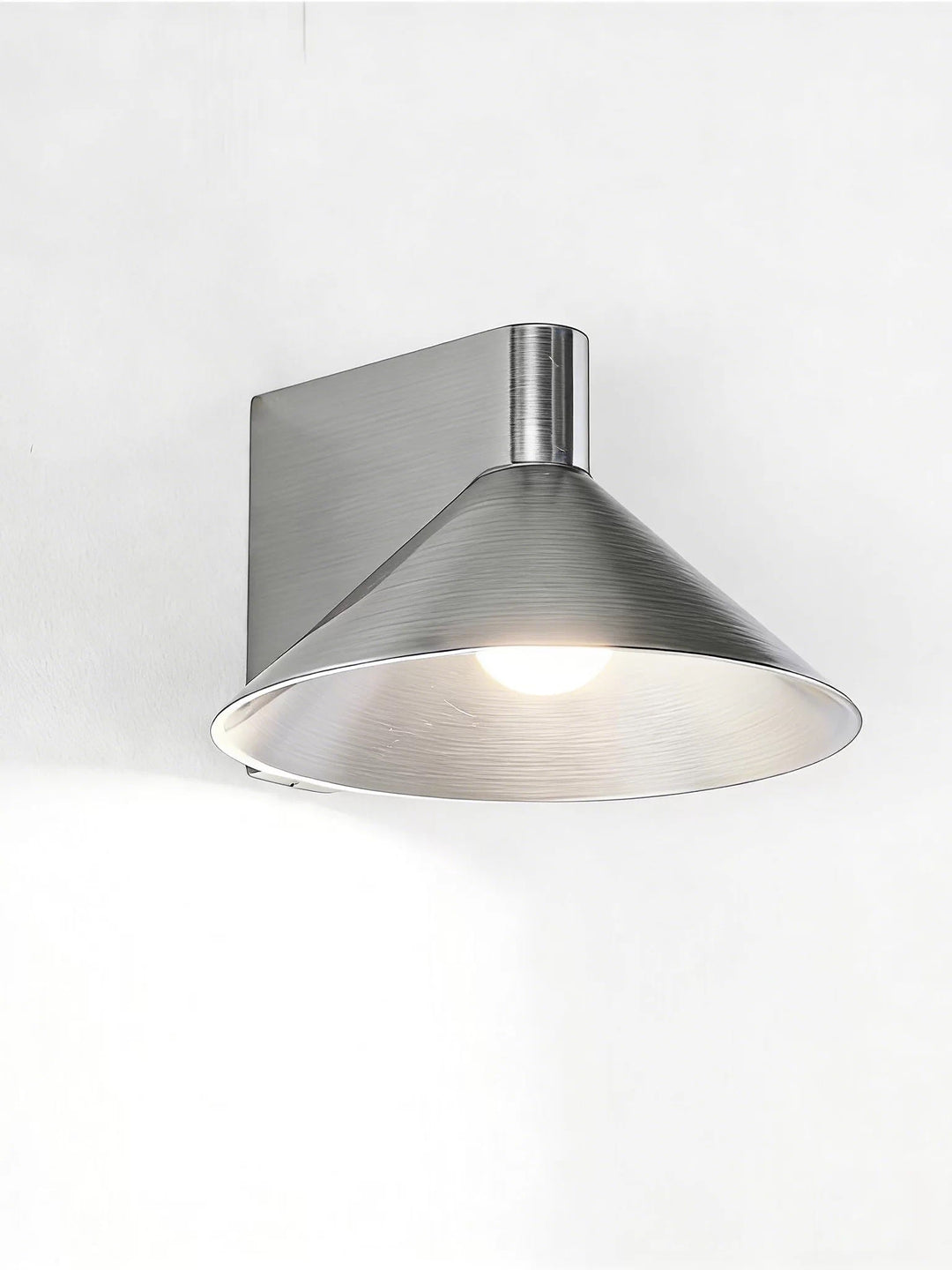 Satin Nickel Round Metal Disc Wall Sconce front view
