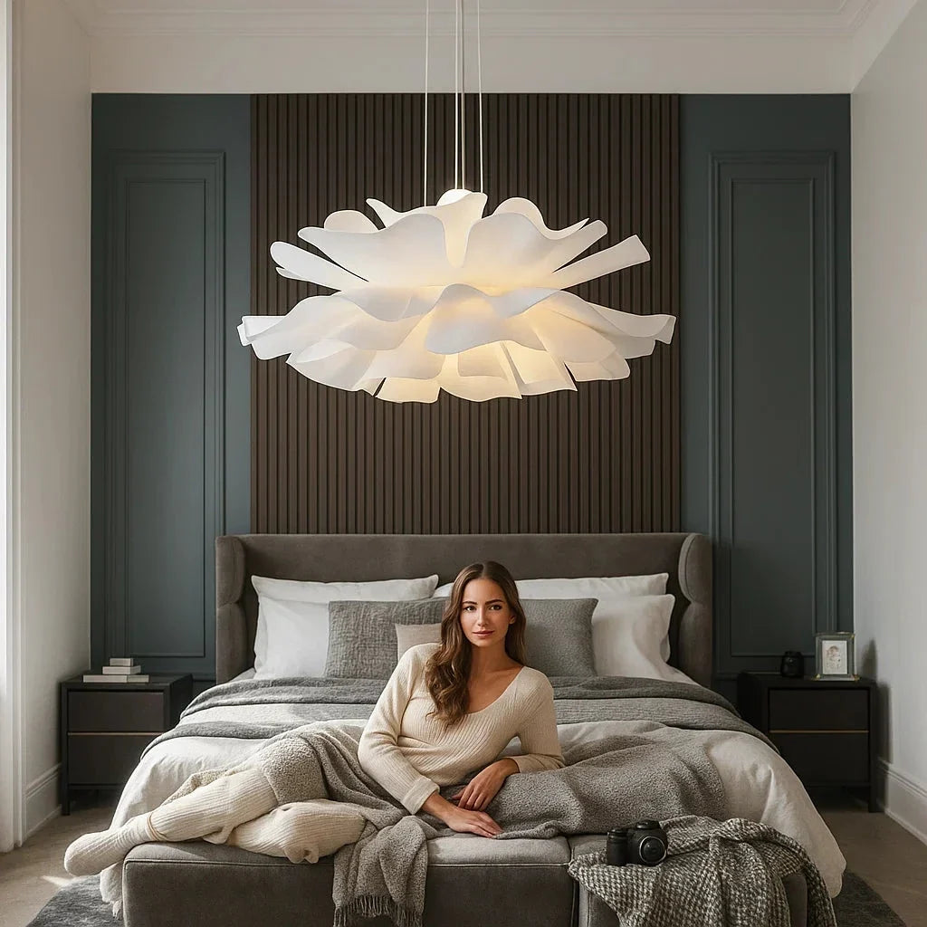 Warm White Sculptural Flower Chandelier, view 3