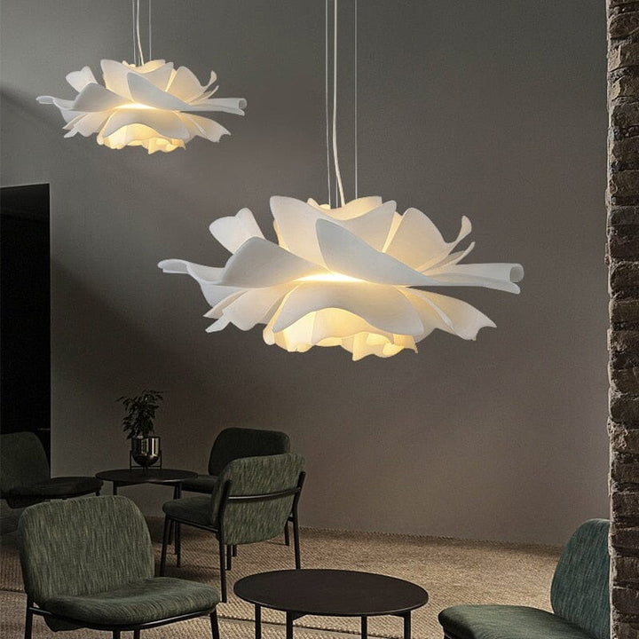 Warm White Sculptural Flower Chandelier, view 4