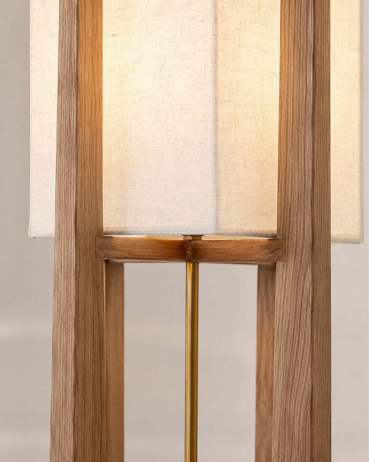 Sculptural Wood Frame Floor Lamp shade detail
