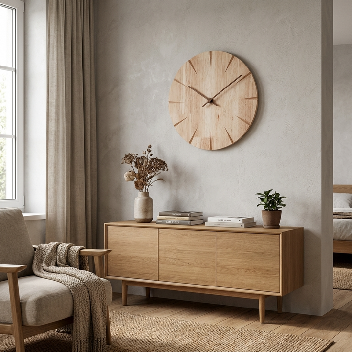 Minimalist Wooden Wall Clock