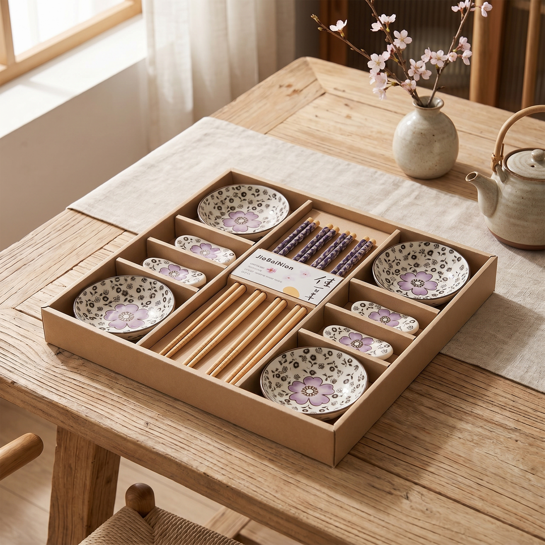 Cherry Blossom Ceramic Sushi Set