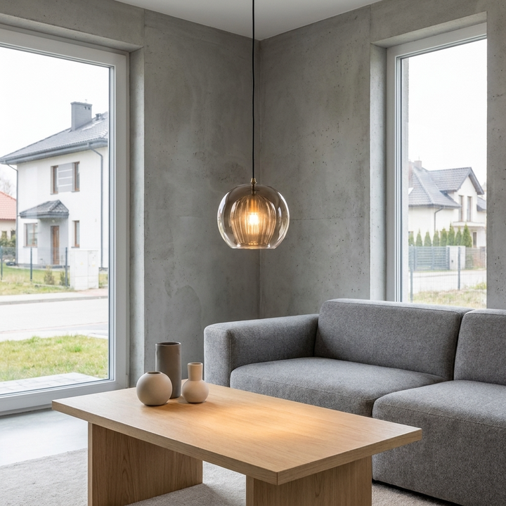 Textured Glass Globe Pendant Light