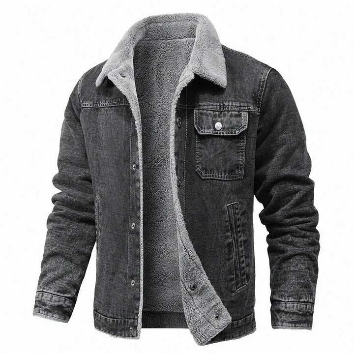 Sherpa-Lined Denim Jacket front view