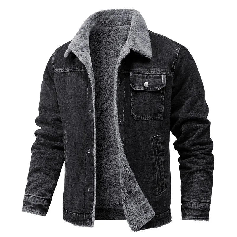 Sherpa-Lined Denim Jacket alternate view 4