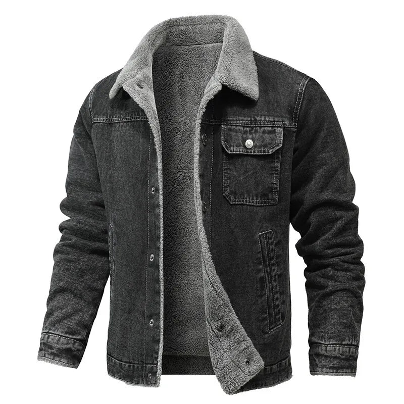 Sherpa-Lined Denim Jacket alternate view 5