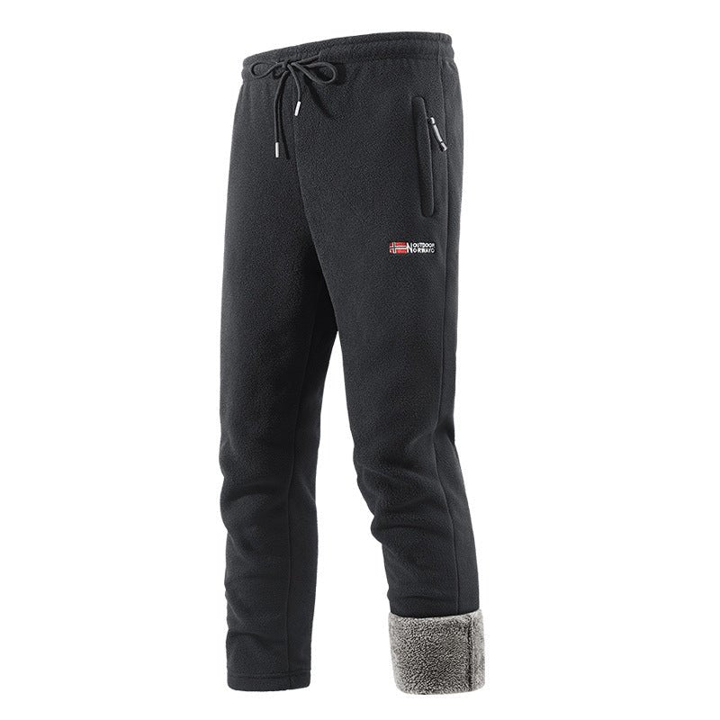 Black Sherpa-Lined Fleece Pants side view