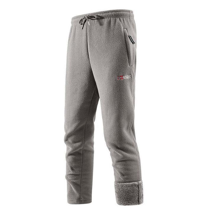 Gray Sherpa-Lined Fleece Pants side view