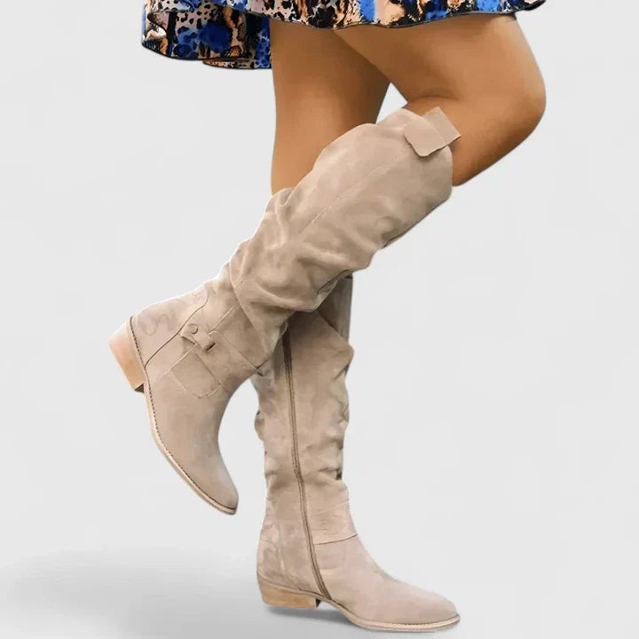 Beige Gel-Sole Orthopedic Ankle Boots front view