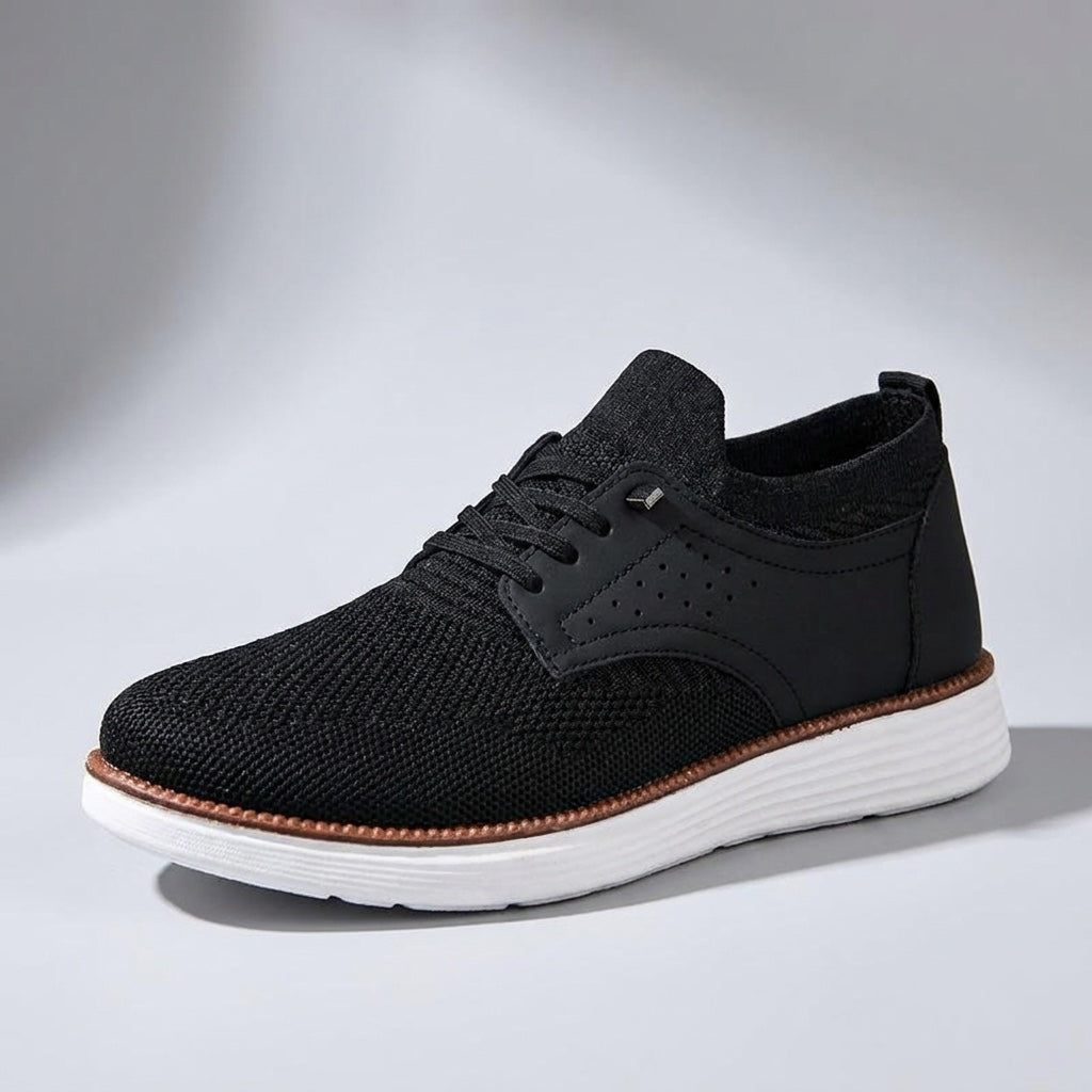 Black Orthopedic Mesh Sneakers front view