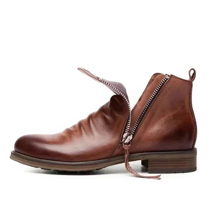 Leather Chelsea boots back view