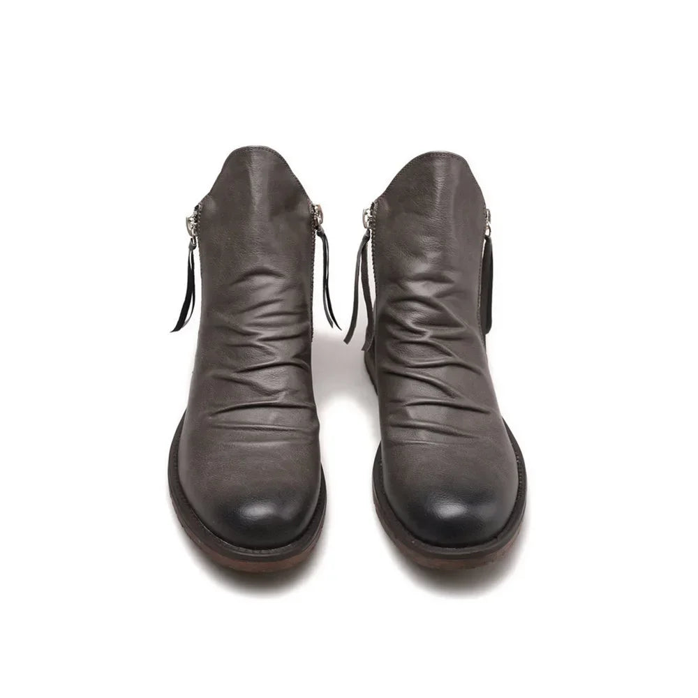 Leather Chelsea boots worn lifestyle